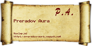 Preradov Aura névjegykártya
